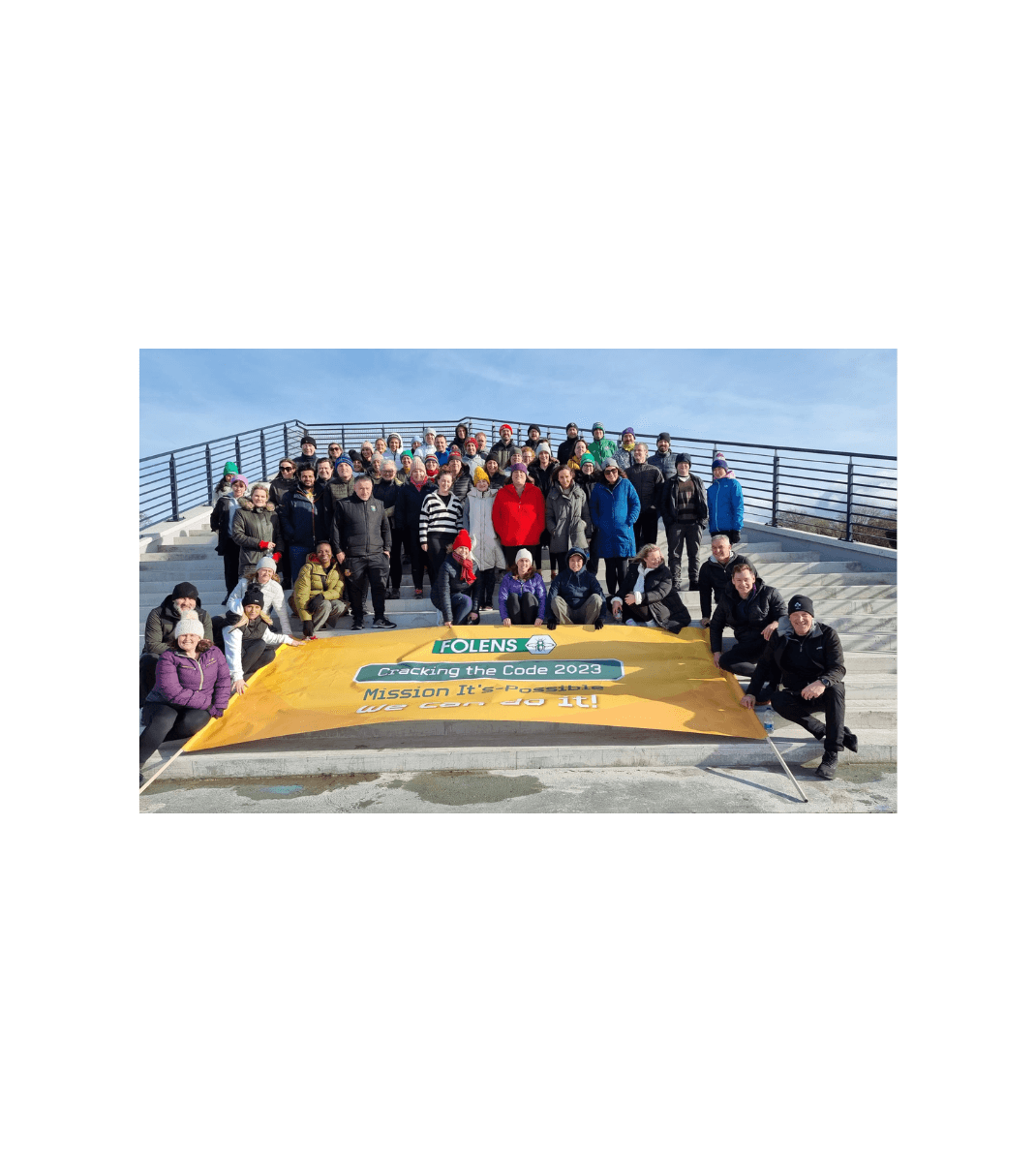 Group photograph of Folens employees at their company day