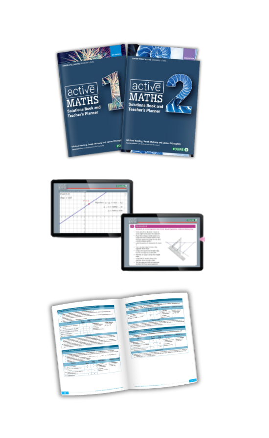 Active Maths 1 and 2 book covers