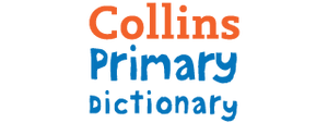 Collins Primary Dictionary logo with 'Collins' in orange and 'Primary Dictionary' in blue text on a white background.