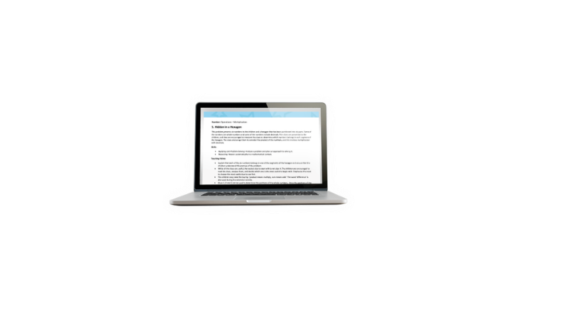 A silver laptop computer shown open and centered on a plain white background, with a document displayed on its screen.